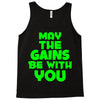 gym gains fitness slogan Tank Top