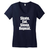 Skates Eat Sleep Repeat Women's V-Neck T-Shirt