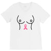 breast with pink ribbon V-Neck Tee