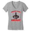 gaming hold and play Women's V-Neck T-Shirt