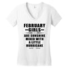 February Girls Are Sunshine Mixed With A Little Hurricane Women's V-Neck T-Shirt