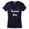 trombone hero funny music Women's V-Neck T-Shirt