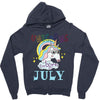 unicorns are born in july cute unicorn Zipper Hoodie