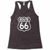route 66 stampa bianca starda america sport Racerback Tank