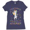 UNICORNS ARE BORN IN NOVEMBER Ladies Fitted T-Shirt