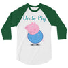 peppa pig uncle pig 3/4 Sleeve Shirt