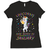 Unicorns are born in January Ladies Fitted T-Shirt