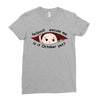 October Peeking Out Baby Boy Ladies Fitted T-Shirt