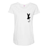 Cat Pocket Maternity Scoop Neck T-shirt