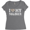 i love my soldier hunter camouflage Women's Triblend Scoop T-shirt