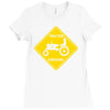 tractor crossing farmer's road warning sign Ladies Fitted T-Shirt