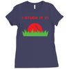 disc golf dirty sex joke pun ground penetration Ladies Fitted T-Shirt