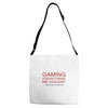 gaming doesn't make me violent Adjustable Strap Totes