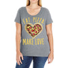 eat pizza make love Ladies Curvy T-Shirt