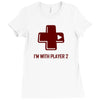 i'm with player 2 video game gamer computer geek nerd funny tee shirt Ladies Fitted T-Shirt