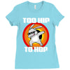 too hip to hop dabbing bunny easter Ladies Fitted T-Shirt