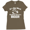christmas shirt it's the most wonderful time for beer funny Ladies Fitted T-Shirt