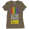 Lightsaber Rainbow - Love Is Love Ladies Fitted T-Shirt