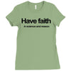 have faith in science and reason t shirt medium funny atheism religion Ladies Fitted T-Shirt