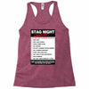funny stag night checklist, ideal gift, christmas present Racerback Tank