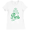 paris script eiffel tower french france Ladies Fitted T-Shirt