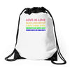 love is love, black lives matter, climate change is real, immigrants m Drawstring Bags