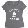 Trouble Maker Women's Triblend Scoop T-shirt