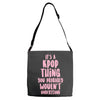 it's a kpop thing you probably wouldn't understand Adjustable Strap Totes