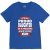 proud daughter dad V-Neck Tee