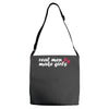 real men make girls Adjustable Strap Totes
