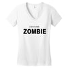 i don't like zombie Women's V-Neck T-Shirt
