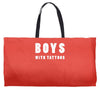 boys with tattoos Weekender Totes
