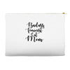 badass feminist cat mom Accessory Pouches
