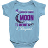 i love someone with pancreatic cancer to the moon &amp; back to infinity Baby Bodysuit