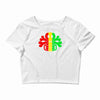 rasta skull and crossbones reggae dub club rave Crop Top