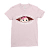 February Peeking Out Baby Girl Ladies Fitted T-Shirt