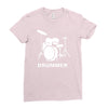 drummer drum kit indie rock music Ladies Fitted T-Shirt