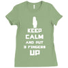 Keep Calm And Put 3 Fingers Up Ladies Fitted T-Shirt