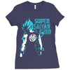 Super Saiyan God DB Super Goku Ladies Fitted T-Shirt