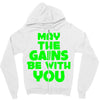 gym gains fitness slogan Zipper Hoodie
