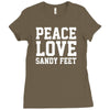 peace. love. sandy feet. Ladies Fitted T-Shirt