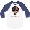 skull us flag live free or die 3/4 Sleeve Shirt