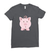 cute surprised pig pig Ladies Fitted T-Shirt