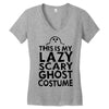 this is my lazy ghost costume 2 Women's V-Neck T-Shirt