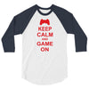 keep calm and game on 3/4 Sleeve Shirt