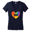 Rainbow Equality Heart Women's V-Neck T-Shirt