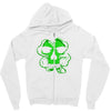 celtic green clover skull patch, irish biker patches Zipper Hoodie