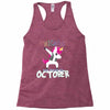october born unicorns Racerback Tank