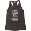 Warning I Belong To A Trucker Racerback Tank