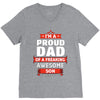 proud dad son V-Neck Tee